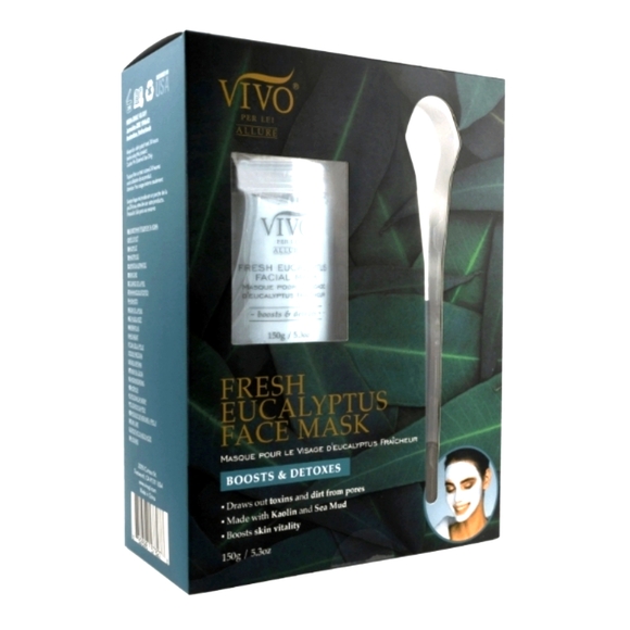 FRESH EUCALYPTUS FACE MASK - BOOSTS & DETOXES - VIVO PER LEI ALLURE - Picture 1 of 4